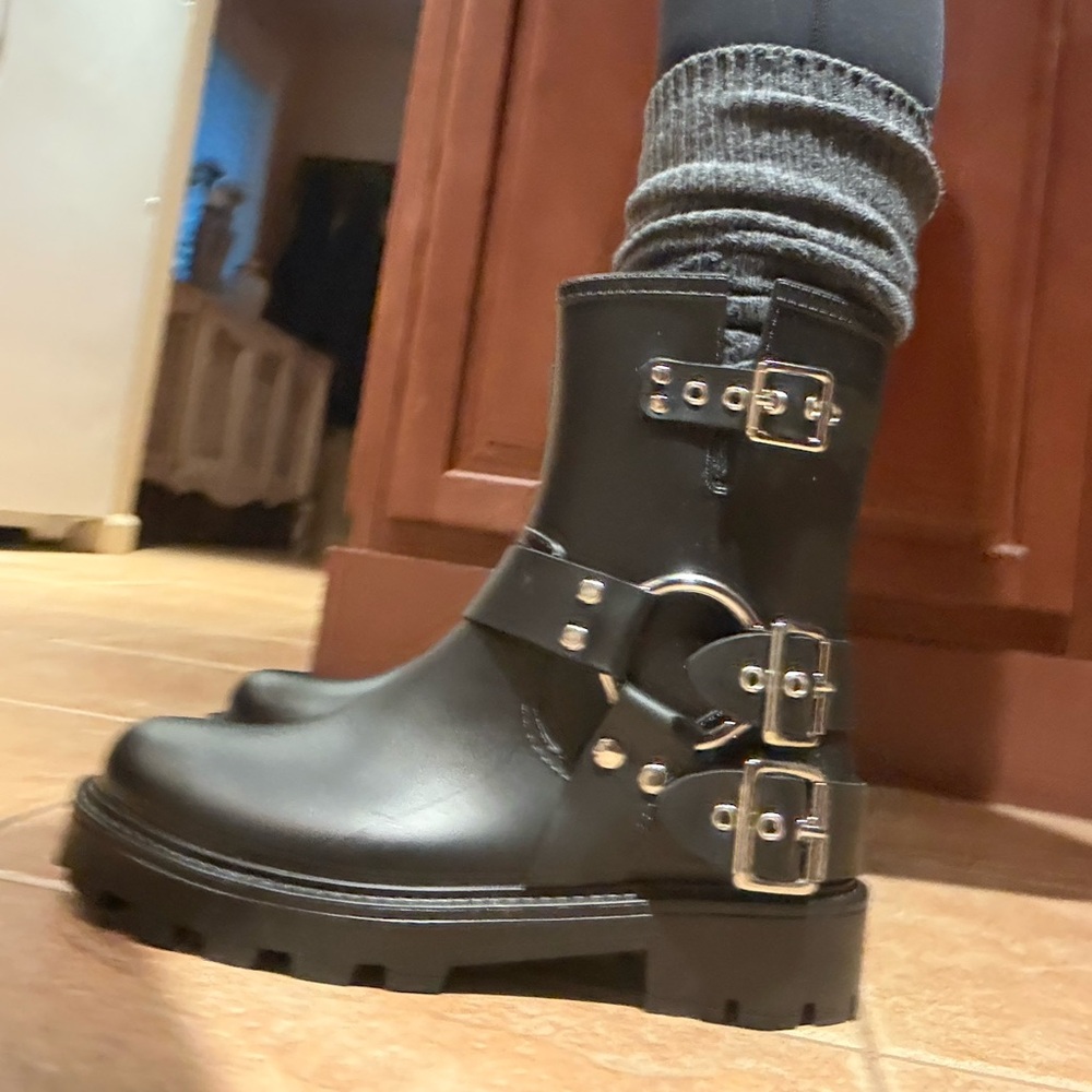 Jeffrey Campbell Harness Moto Rubber Boots